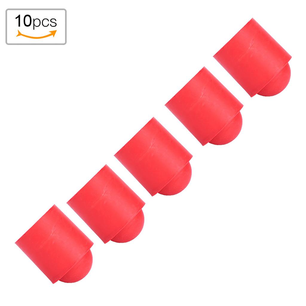 10pcs Pool Cue Tip Rubber Cover Billiards Cues Stick     Accessory (Black)