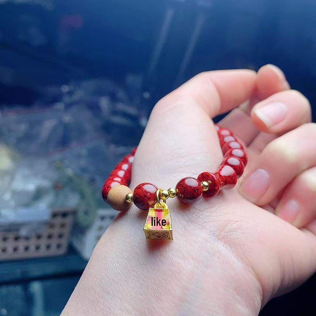 Medium-Content Crystal Sand with Ruyi Wish-Fulfilling Bracelet: Stylish, Versatile, and Exquisite for Men and Women, Ideal for Live Streams.