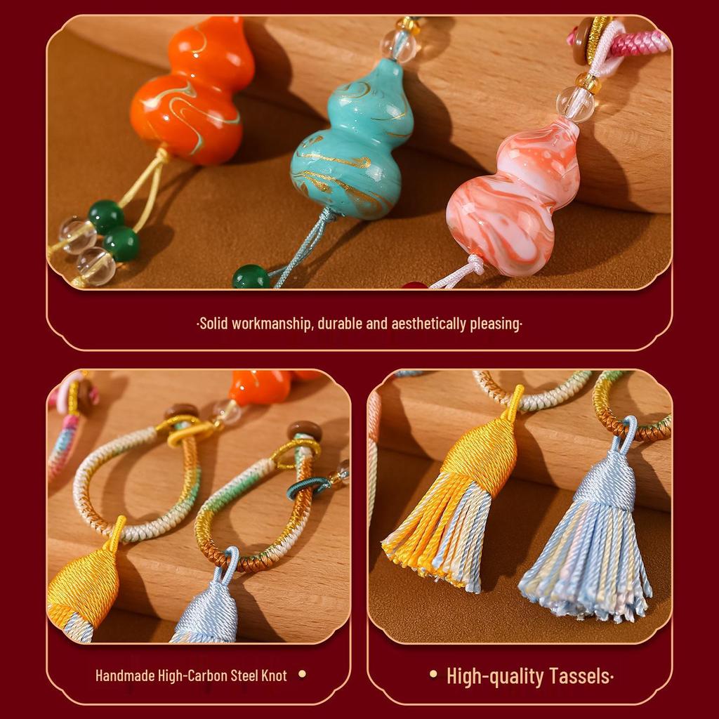 Lingyin Temple Lacquer Gourd Tassel Bag Charm