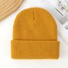 Gorro de Lana de Punto de Doble Capa de Color Sólido - Sombrero Pulóver Cálido para Exterior