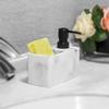 2-in-1 Seifenspender und Schwammhalter mit Marmorstruktur, elegant gestalteter leichter Luxus-Organizer, Badezimmer