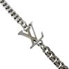 Excellent LOUIS VUITTON Necklace Pendant Damier Staple Silver Mens M02446 Used