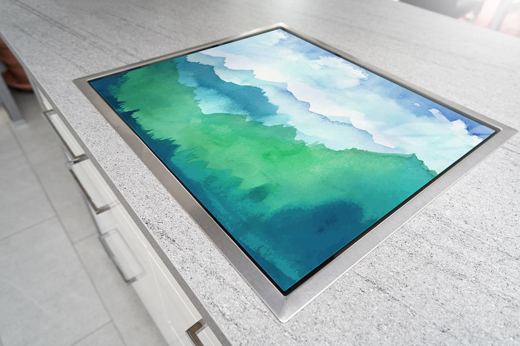 Glass Protective Plate for the Stove 70x52 Mountains