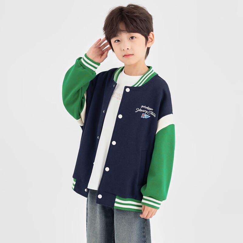 

Duoduojia Boy s 2025 Spring/Autumn Color-block Baseball Jacket 110