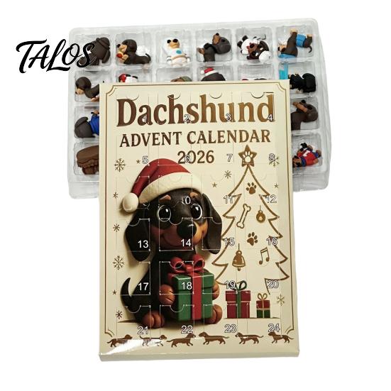 Countdown bis Weihnachten Geschenk 2026 Eule/Hund Adventskalender, 24 Tage mit Mini-Tier Miniatur-Set Figurenornamenten, PVC Sammlerfiguren