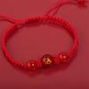 2025 Snake Year Lucky Red Rope Bracelet Zodiac Snake Adjustable Braided Hand Chain Women  Jewelry Xmas  Year Gift