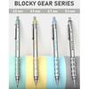 Nicpro Blocky Gear Metal Mechanical Pencil Set with Leather Case, 40PCS Art Drafting Pencil 0.5, 0.7, 0.9 & 2mm Lead Pencil with 352PCS (HB 2H 4H 2B