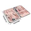 18PCS Stainless Steel Nail Clippers Set Portable Rose Gold Nail Art Tool Set PU Leather Case Nail Care Kit Nail Salons