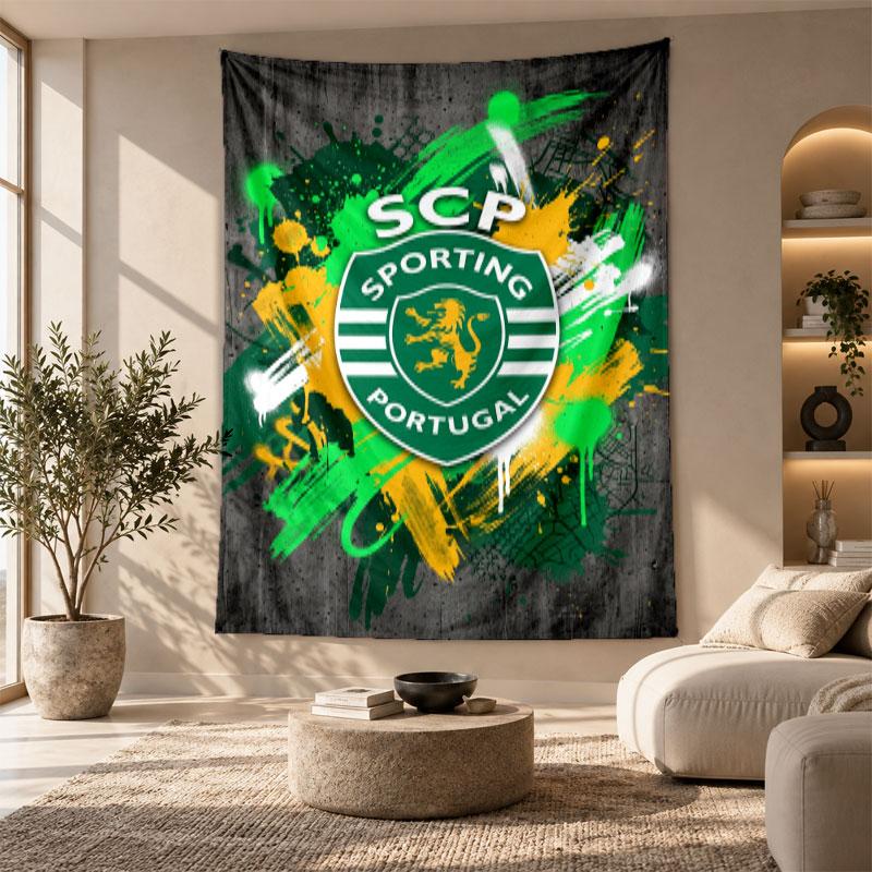 Decorative Tapestry,Sporting CP FC Printed Wall Art, Lightweight Wall Hanging For Bedroom Background