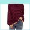 Spring Casual Striped T Shirt For Women With Round Neck And Color Block Design