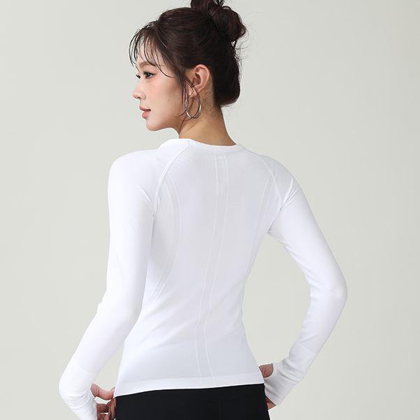 Women's Yoga Slim Fit Quick Dry Long Sleeve T-Shirt - Comfortable Round Neck Fitness & Pilates Wear