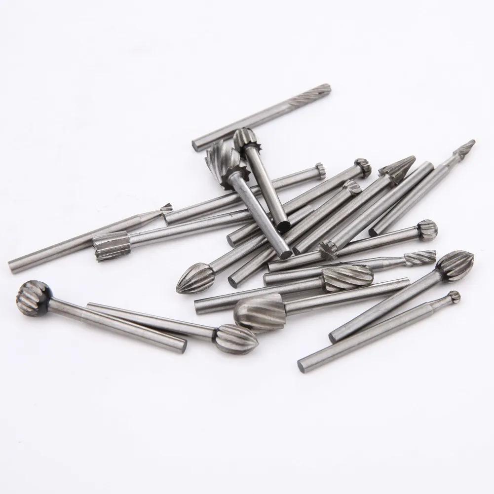20pcs HSS Routing Wood Rotary Milling Cutter Tool Set High Quality Woodworking Burr Bit Grinder 3mm High-speed Steel Wood Cutter
