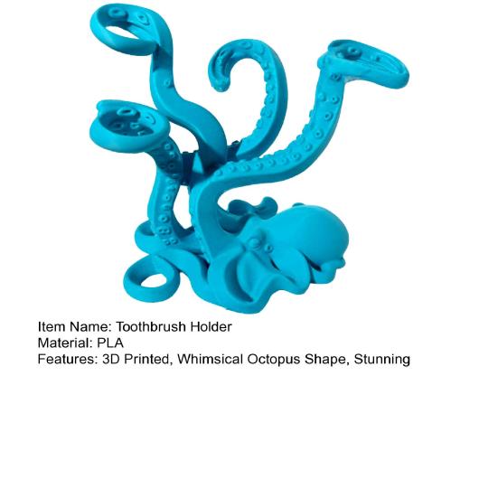Oktopus-Tentakel Zahnbürstenhalter 3D-gedruckt Küsten-Ozean-inspiriertes Badezimmer-Organizer Nautischer Meeresbewohner Zahnbürstenständer für Arbeitsplatte