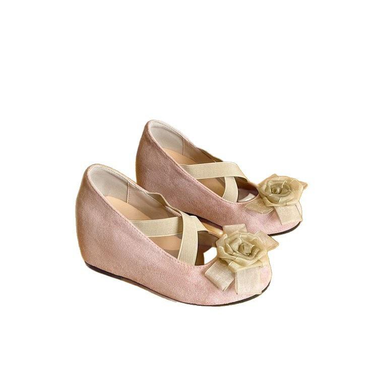 Small inner height increase thick sole comfortable Mary Jane shoes autumn new shallow mouth casual ballet shoes