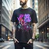 100% Cotton TOPS UNISEX TEES MENS WOMENS Jinx Arcane T-Shirt Japanese Anime Cartoon Jinx Black T-Shirt Unisex 094