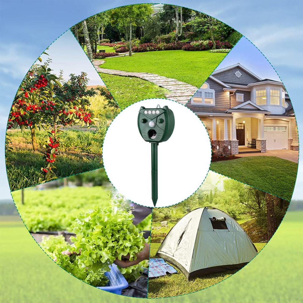 Ultrasonic Solar Animal Repellent with Motion Sensor, Advanced Ultrasonic Technology, Humane Prevention for Rat, Squirrel, Skunk, Mole, Dog, Cat,