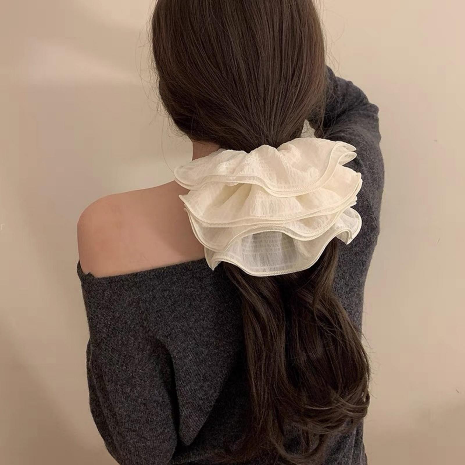 

1 шт. Французский, Оверсайз, Сетка, Кишки, Резинки для волос, Женщины, От кутюр, Плиссированные, Сетчатые повязки на голову, Женщины, Кожаные повязки, Головные уборы 1pc