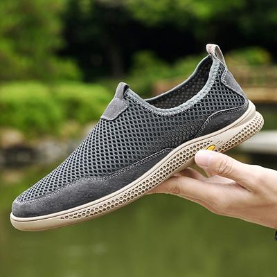 Shoes Men's Hollow Breathable Mesh Shoes One Pedal Lightweight Wear-resistant Dad Shoes Large Size Men's Shoes
