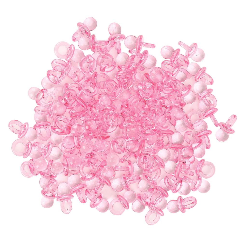 200Pcs Acrylic Pacifier Baby Nipples Baptism Birthday Gift Mini Decoration AccessoriesPink