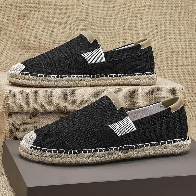 2025New Men Linen Casual Shoes Women Handmade Weaving Fisherman Shoes Fashion Casual Flat Espadrilles Driving Shoes Big Size