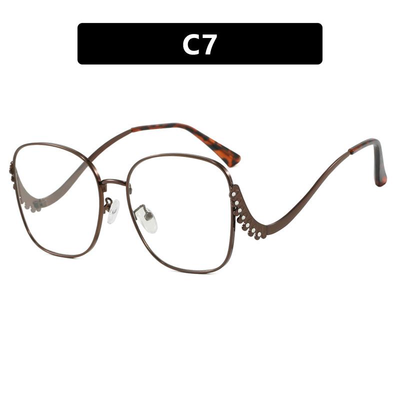 Oversized Sunglasses Women For Female Vintage Sun Glasses Punk Popular Luxury Brand Designer Metal Diamond Curved Leg Shades