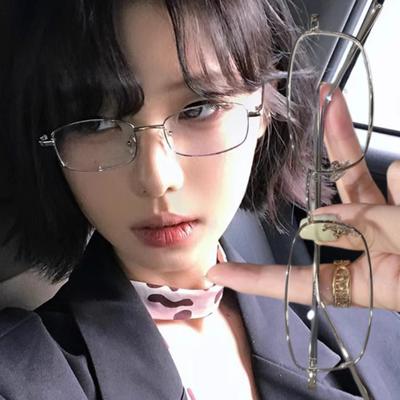 Y2K Harajuku Small Square Frame Glasses Women Retro Metal Eyeglasses Clear Reading Spectacle Blue Light Blocking Eyewear