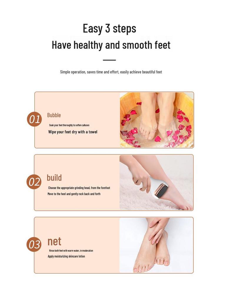 USB Rechargeable Electric Foot File with Digital Display, Water-Resistant Callus Remover, and Automatic Pedicure Tool.