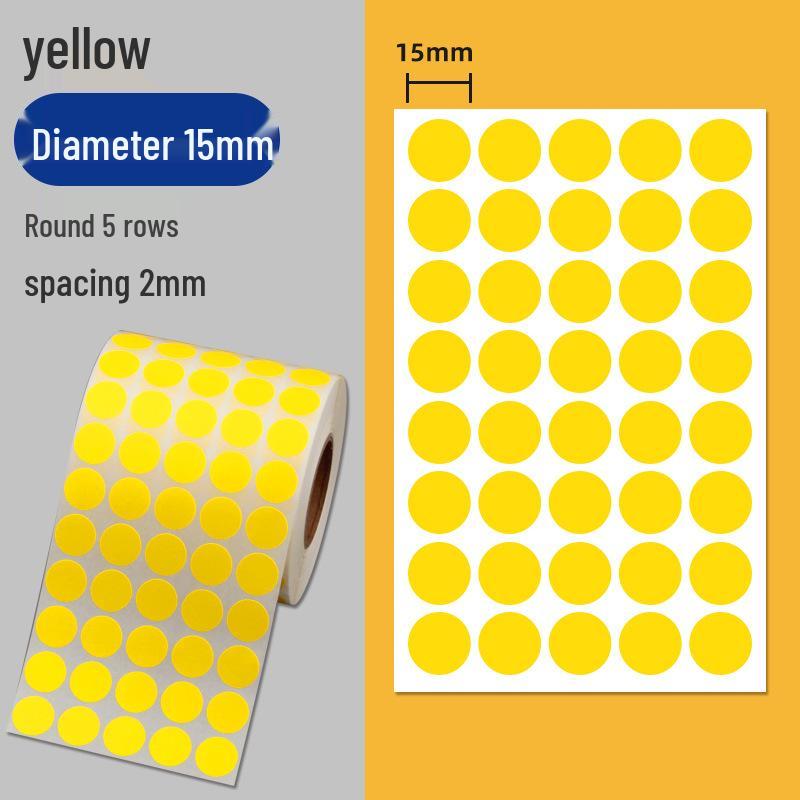 

Папір для самоклеючих етикеток зі штрих-кодом з кольоровим покриттям - Круглі наліпки різних розмірів