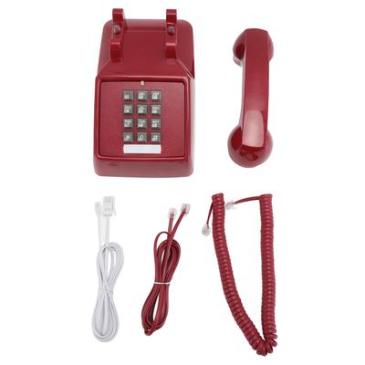 Vintage pevný telefon s mechanickým vyzváněním, ovládáním hlasitosti, velkými tlačítky, retro stolní telefony pro domácnost