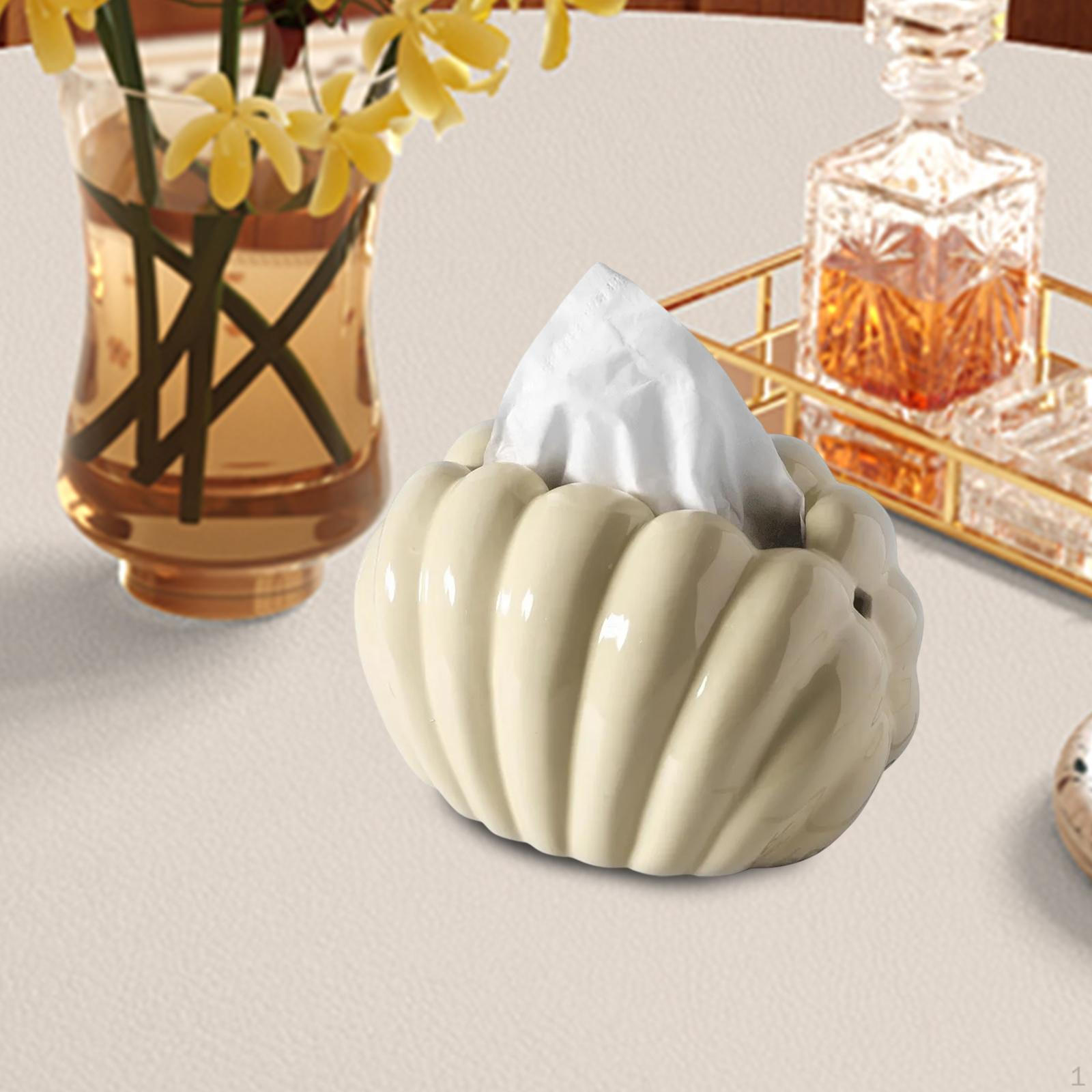 

Керамическая коробка для салфеток, крышка в форме ракушки, диспенсер для кухни