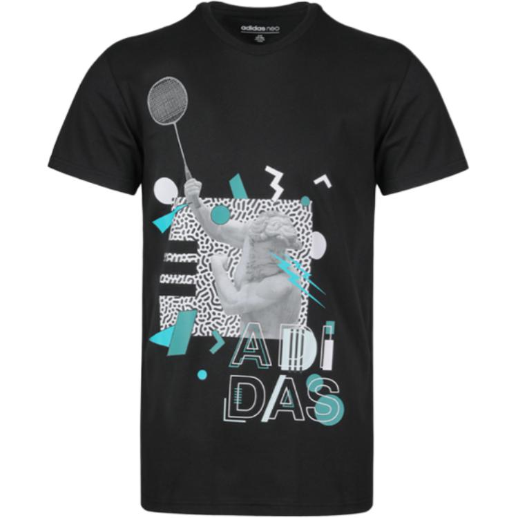 

Adidas Neo Fav Photo Cotton Round Neck Fashion Pullover Short Sleeve T-Shirt Men Tops Black DW8198 S