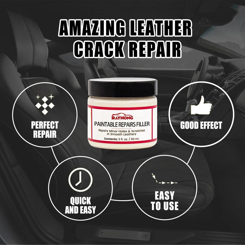 Leather Filling Paste 60ml Natural Leather Filler Repair Compound Leather Restoration Cream For Tears Crack Burns Holes Filler