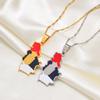 Anniyoc 3.5CM Serbia Eagle Map and Flag Pendant Necklaces for Women Men Silver Color/Gold Color Srbija Jewelry Serbian #256921