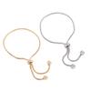 Anti Tarnish Copper Adjustable Bracelet Snake Bone Chain Design Beaded Slider Closure Comfort Jewelry Gift