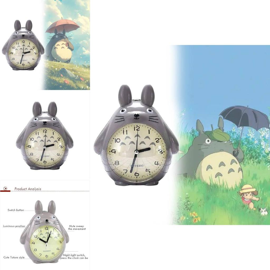 Mein Nachbar Totoro Kinder-Cartoon-Wecker mit leisem Nachtlicht für die Schlafzimmerdekoration