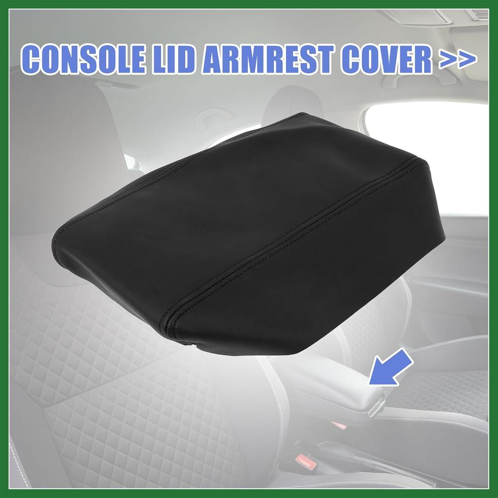 Motoforti Car Center Console Lid Armrest Seat Box Cover Protector Replacement Microfiber Leather for Toyota Prius 2004-2009 Black Long-Lasting