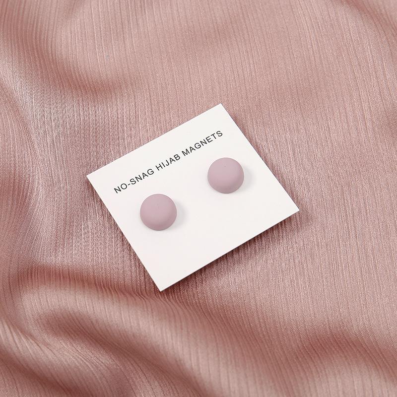 Fashion Matte Silk Scarf Hijab Magnetic Brooch Hijab Round Clip For Women Shawl Muslim Strong Magnetic Button Turban Accessories