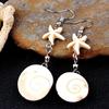 Starfish Dangle Earrings with Conch for Sensitive Ears Handmade Sea Inspired Ear Accessories Earwear for Trendy Women