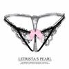 Women's Lace Trim Bow Thong: Hollow Out, Transparent, Low Waist Pearl Panties