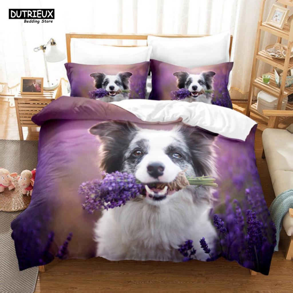Purple Flower Bedding Set Butterfly Bed Linen Double Queen King Twin Full Women Girls Romantic Lavender Duvet Cover Pillowcase