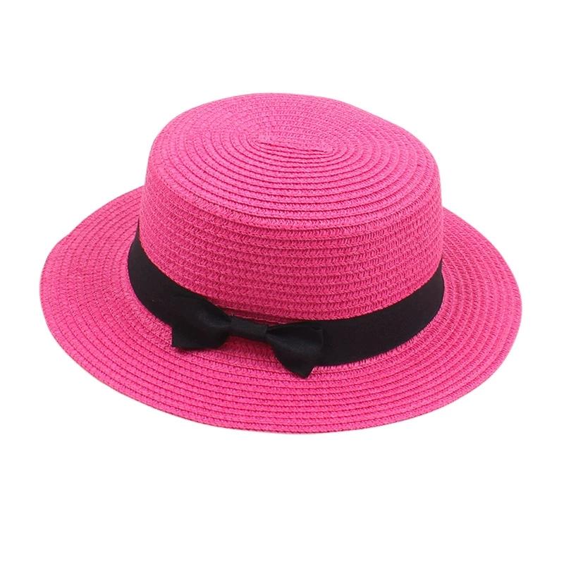 Women s British-Style Summer Hat Simple Small-Brimmed Straw Hat Korean-Style Bow-Knot Flat-Top Sun Hat Popular Women s Straw Hat