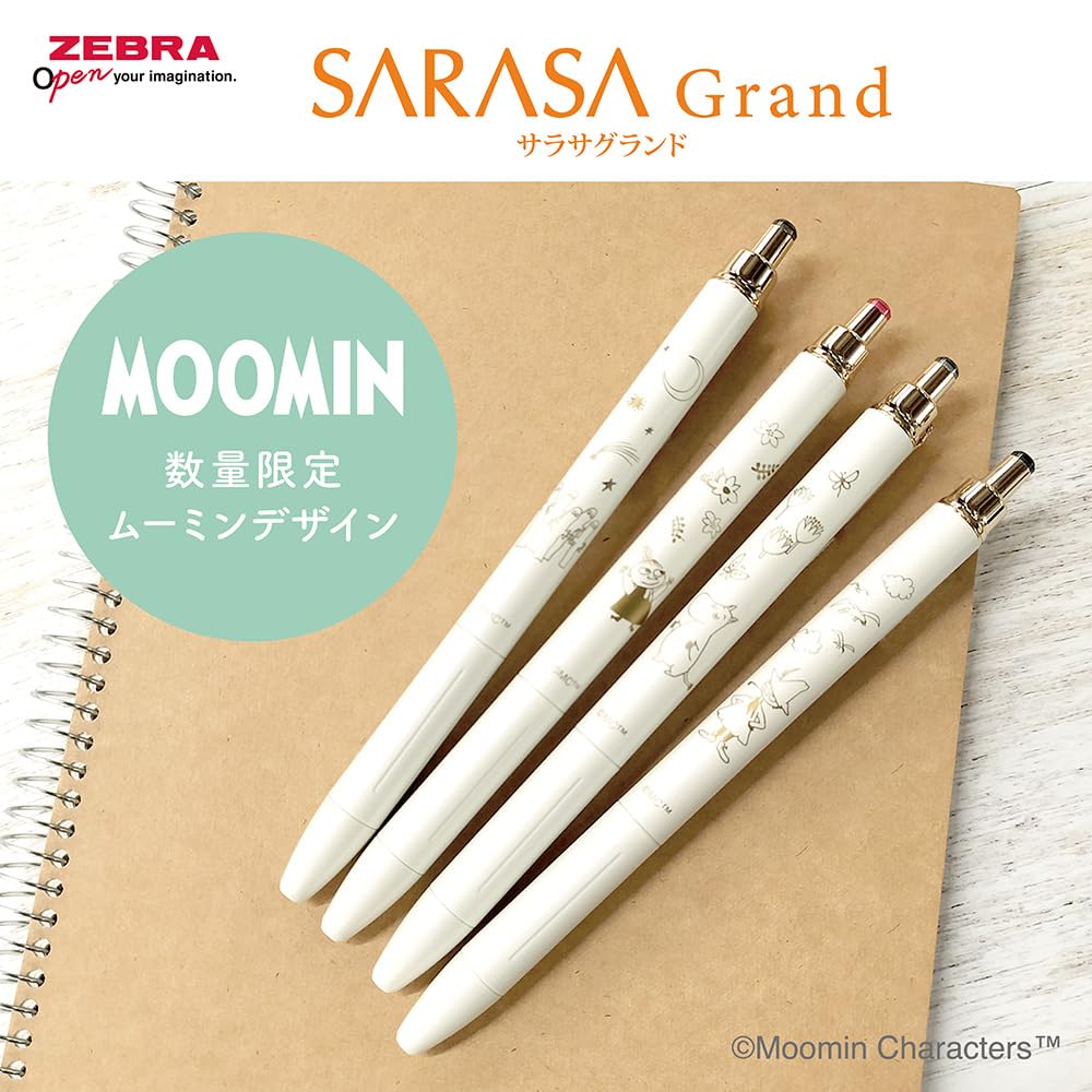 Zebra Sarasa Grand Gel Ballpoint Moomin Design Pen, 0.5mm, (Limited Edition), Hattifatteners, Black, P-JJ57-MM2-MTBK