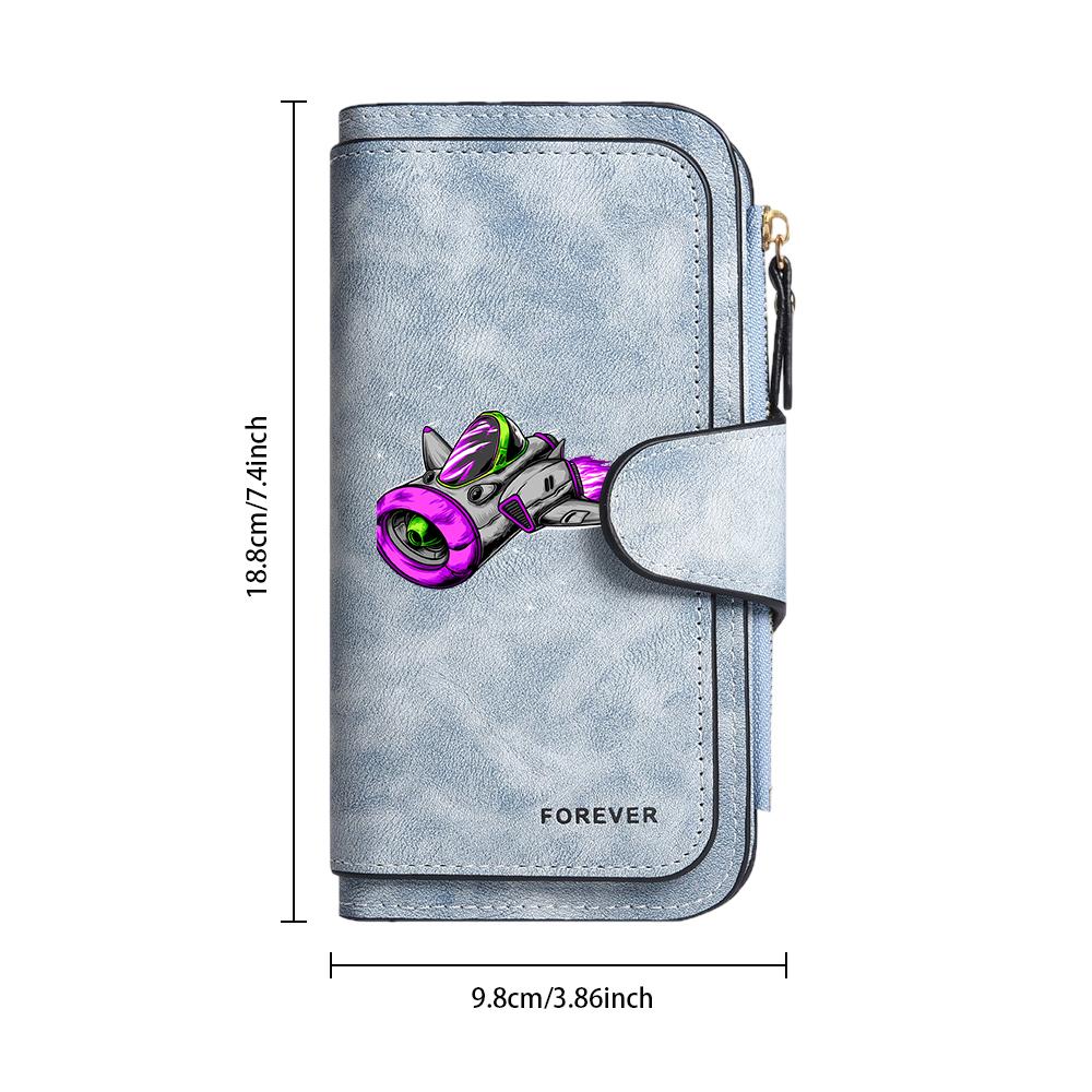 Fashion Spacecraft Print Purse Multi Card Holder Casual Portable Wallet
