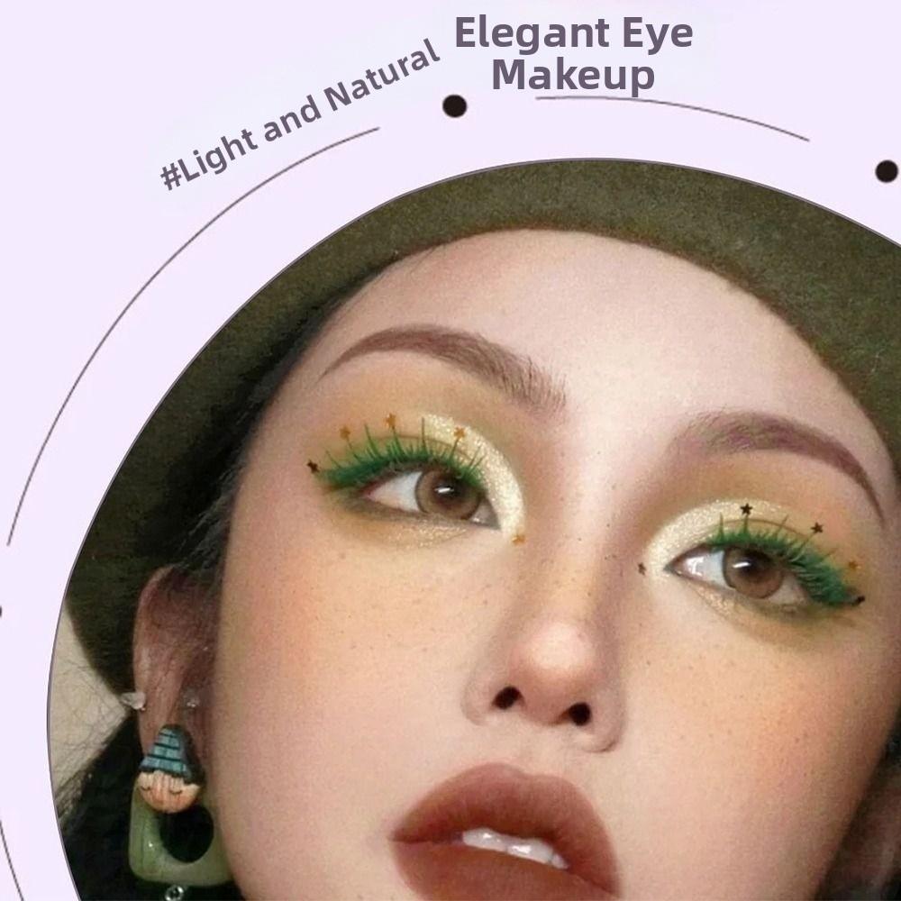 Green Color Shiny Lashes 11-13mm Glitter Eyelash Hot Colorful False Eyelashes  for Cosplay Party