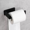 Stainless Steel Toilet Roll Holder Self Adhesive In Bathroom Tissue Paper Holder Black Finish Easy Installation No Screw