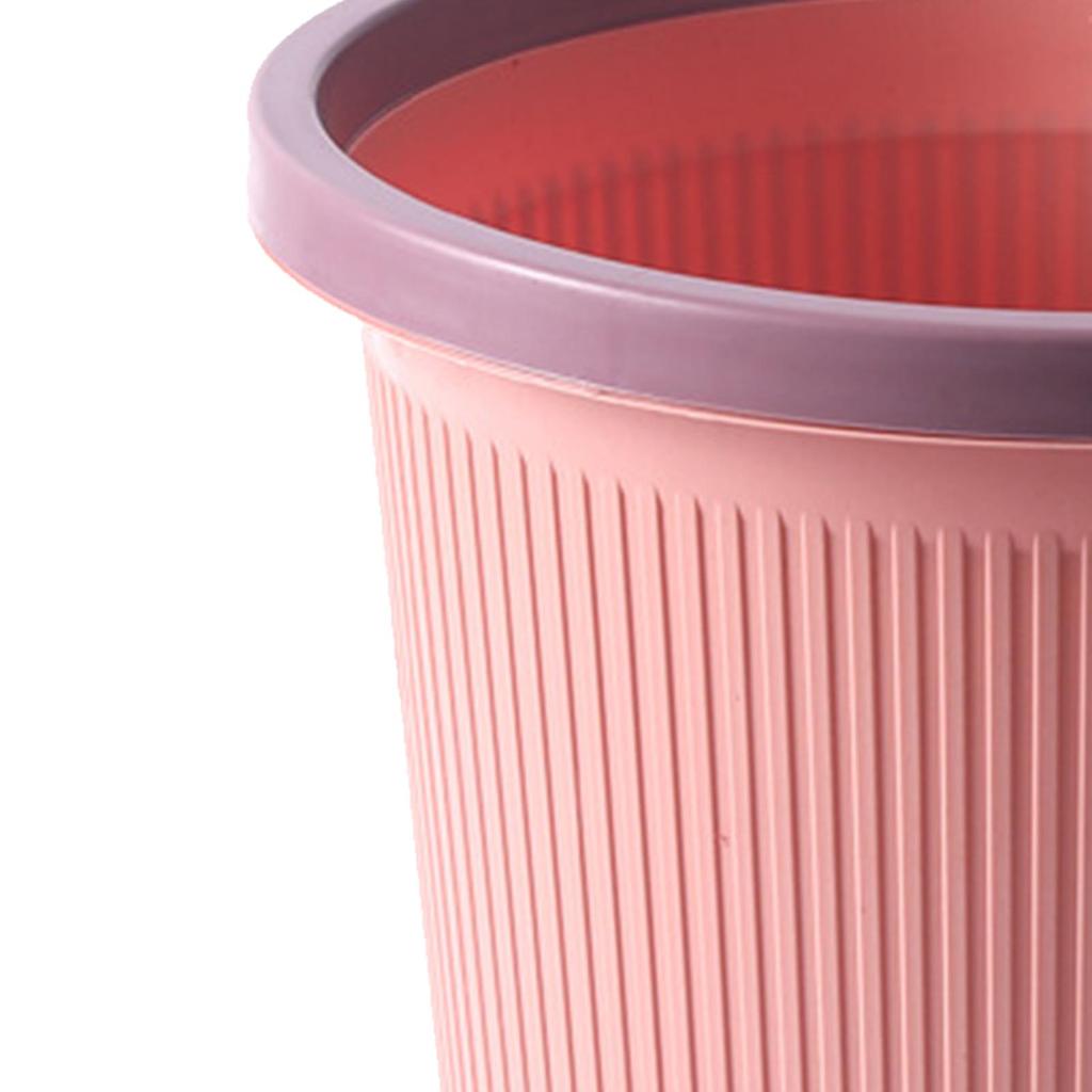 Trash Can Kitchen Office Bathroom Living Room Plastic Garbage Basket with Pressing Ring L