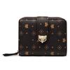Cartera corta de piel sintética PVC para mujer FOXLOVER con tarjetero multifunción y monedero con cremallera. (café)