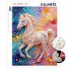 DIY Pearl Horse Pattern 5D Rhinestone Art Kit for Adults Round Half Pearls Wall Decoration Handmade Craft Gift Frameless
