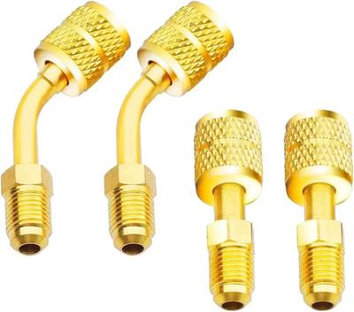 2 Stück R410A Adapter 5/16 Zoll SAE Buchse auf 1/4 Zoll SAE Stecker Bördel für Klimaanlagen HVAC