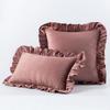 Ruffled Edge Minimalist Solid Color Velvet Pillow Cover For Home Decor Sofa Bed Throw Cushion Window Seat Lumbar Support Pillow Case